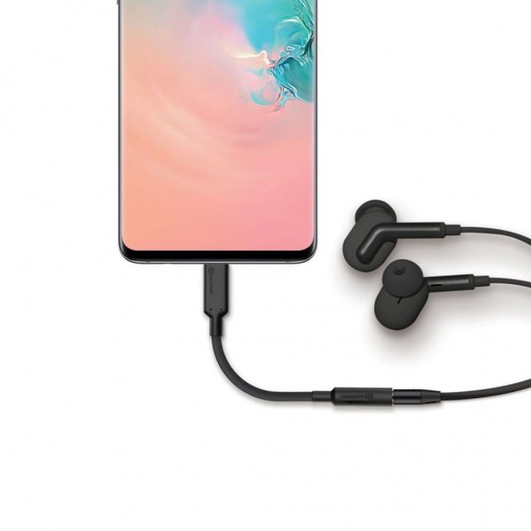 ALOGIC Elements Pro 10 cm USB-C–3,5 mm audiomuunnin, musta