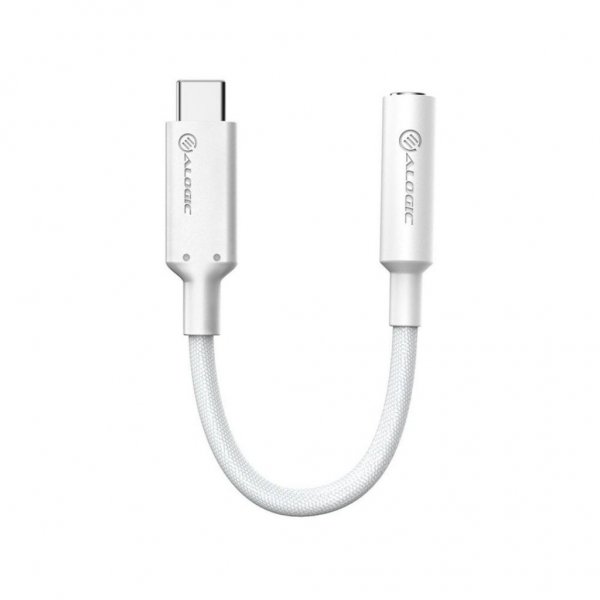 ALOGIC Elements Pro 10 cm USB-C–3,5 mm audiomuunnin, valkoinen