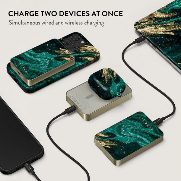 Burga Powerbank MagSafe 5000 mAh Emerald Pool Gold