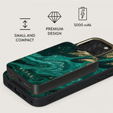 Burga Powerbank MagSafe 5000 mAh Emerald Pool Metallinharmaa