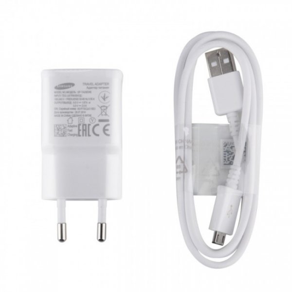 Samsung Alkuperäinen 2.0A USB-laturi Micro USB -kaapeli Pikalataus Valkoinen EP-TA20EWE