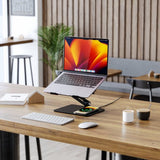 ALOGIC Elite Power Laptop Stand with Wireless Charger, musta