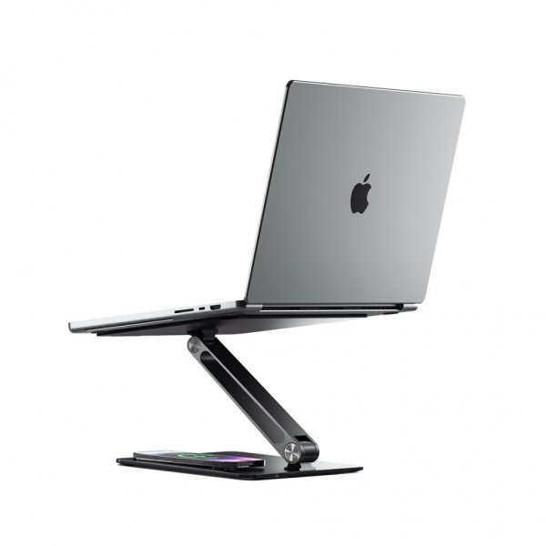 ALOGIC Elite Power Laptop Stand with Wireless Charger, musta