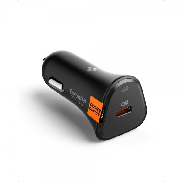 Spigen Essential autonlaturi 30W USB-C, musta
