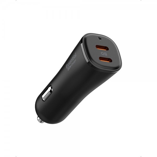 Spigen Essential -autolaturi 50W 2xUSB-C Musta