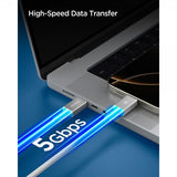Spigen Essential Fabric USB-C/USB-C 100W 1.5m Valkoinen