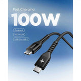 Spigen Essential -kaapeli kangas USB-C/USB-C 100W 1m musta