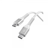 Spigen Essential Kabel Fabric USB-C/USB-C 100W 1m Valkoinen