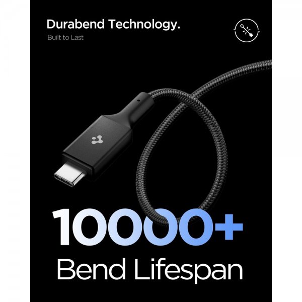 Spigen Essential Cable Fabric USB-C/USB-C 240W 1.5m Musta