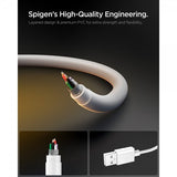 Spigen Essential -kaapeli USB-A–USB-C 60W 1m, valkoinen