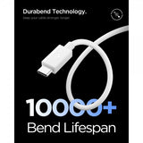 Spigen Essential USB-A–USB-C 60W 2m johto, valkoinen