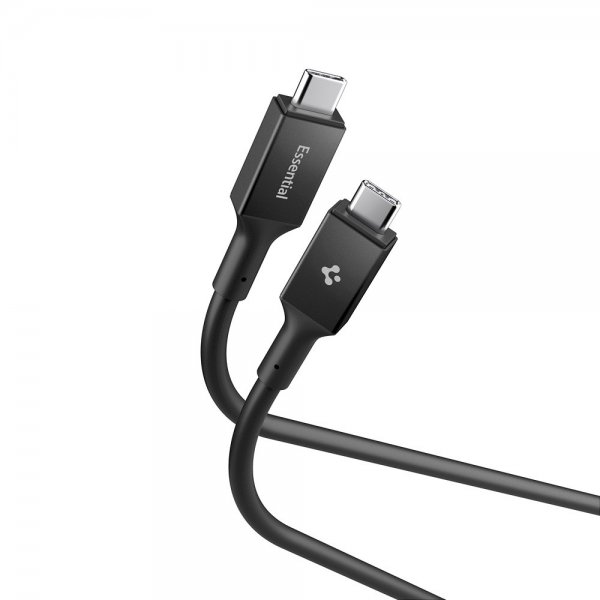 Spigen Essential USB-C–USB-C 100W 1m -kaapeli, musta