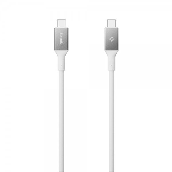 Spigen Essential -kaapeli USB-C-USB-C 100W 1m, valkoinen