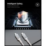 Spigen Essential USB-C–USB-C 240W -kaapeli, 1,2 m, valkoinen