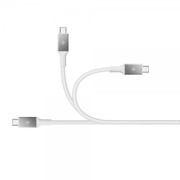 Spigen Essential USB-C–USB-C 240W -kaapeli, 1,2 m, valkoinen