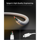Spigen Essential USB-C–USB-C 60W 2m -kaapeli, valkoinen
