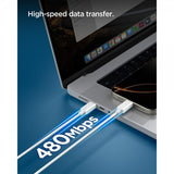 Spigen Essential USB-C–USB-C 60W 2m -kaapeli, valkoinen
