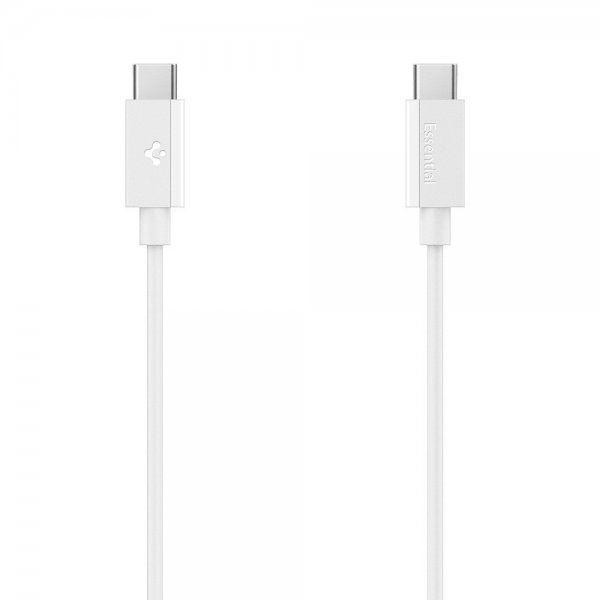 Spigen Essential USB-C–USB-C 60W 2m -kaapeli, valkoinen