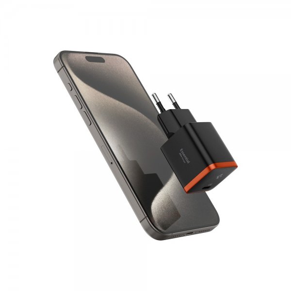 Spigen Essential -laturi, 30 W, USB-C, oranssi/musta