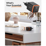 Spigen Essential -laturi, 30 W, USB-C, oranssi/musta