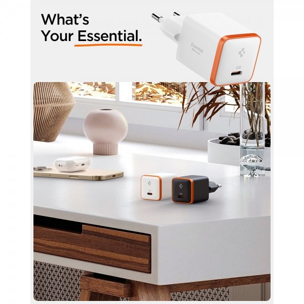Spigen Essential Charger 30W USB-C Valkoinen