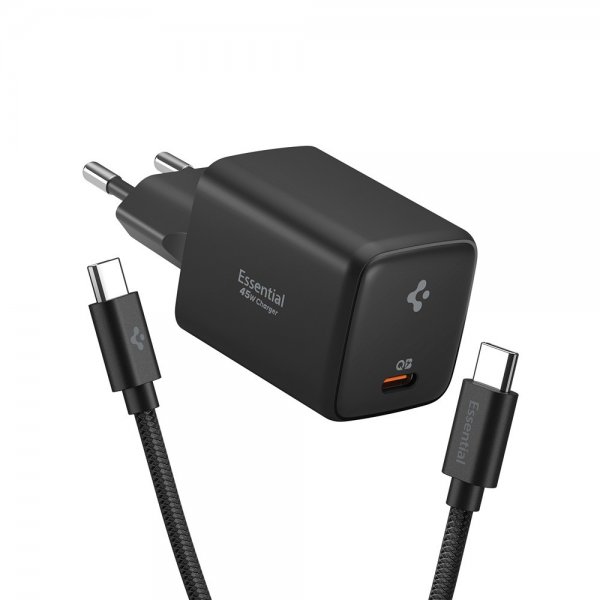 Spigen Essential -laturi 45W USB-C Musta