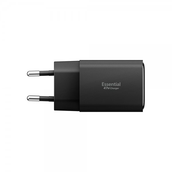 Spigen Essential laturi 47W 2xUSB-C 1xUSB-A Musta