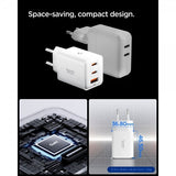Spigen Essential-laturi 47W 2xUSB-C 1xUSB-A Valkoinen