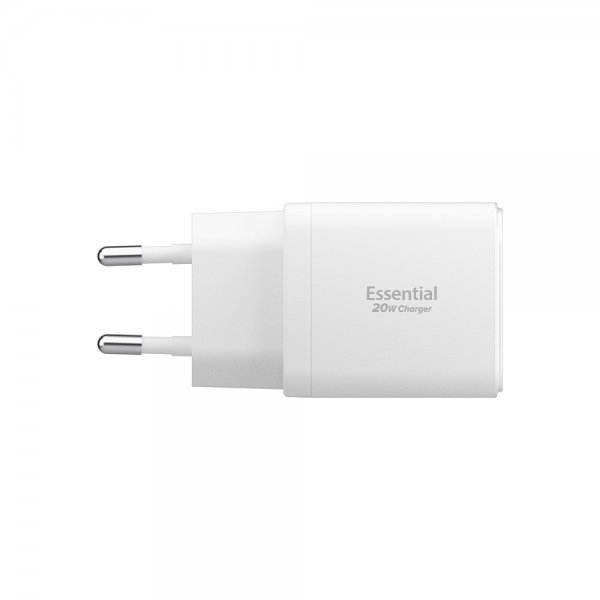 Spigen Essential laturi USB-C/USB-A 20W Valkoinen