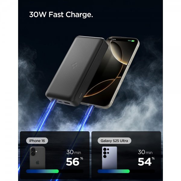 Spigen Essential Powerbank 30 000 mAh 30W Musta