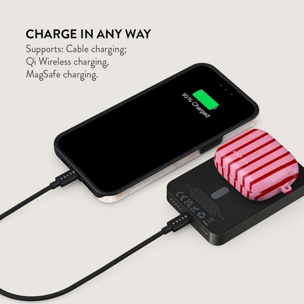 Burga Powerbank MagSafe 5000 mAh Favorite Bikini Metallinharmaa