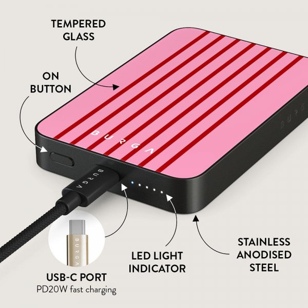 Burga Powerbank MagSafe 5000 mAh Favorite Bikini Metallinharmaa