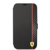 Ferrari iPhone 14 Pro Max -suojakuori Carbon Effect Metal Logo, musta