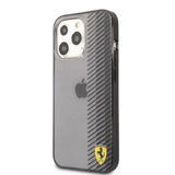 Ferrari iPhone 13 Pro -kuori, liukuvärjätty, painettu logo, musta