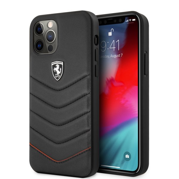 BMW iPhone 12 Pro Max Kuori Off Track Quilted Musta