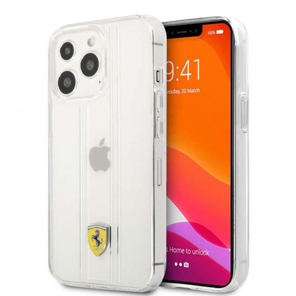 Ferrari iPhone 13 Pro Max Suojakuori 3D Stripes Läpinäkyvä