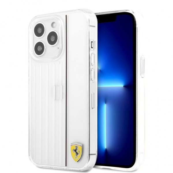 Ferrari iPhone 13 Pro -suojakuori 3D Lines Musta Läpinäkyvä