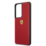 Ferrari Samsung Galaxy S21 Ultra Kuori Logo Perforoitu Punainen