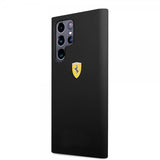 Ferrari Samsung Galaxy S22 Ultra Suojakuori Metallilogolla Musta