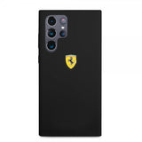 Ferrari Samsung Galaxy S22 Ultra Suojakuori Metallilogolla Musta
