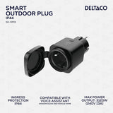 Deltaco Smart Home Ulkokäyttöön tarkoitettu kytkin, WiFi IP44