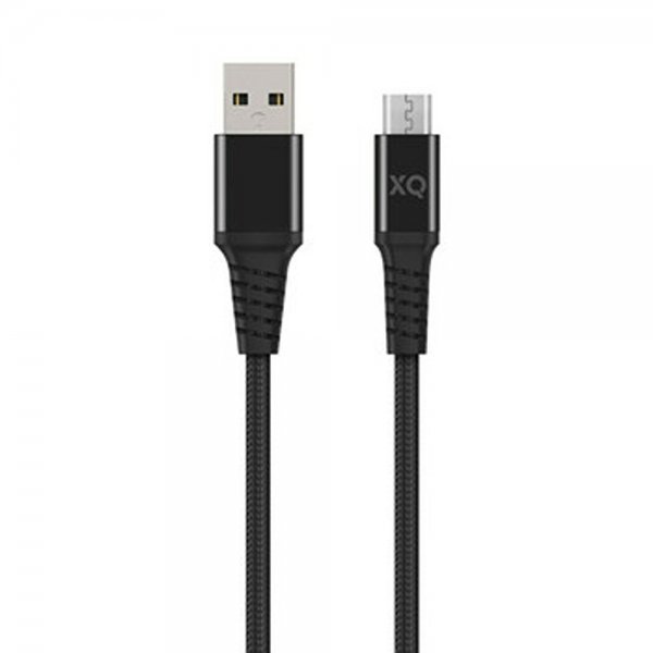Xqisit punottu kaapeli USB-A–Micro-USB 1m musta