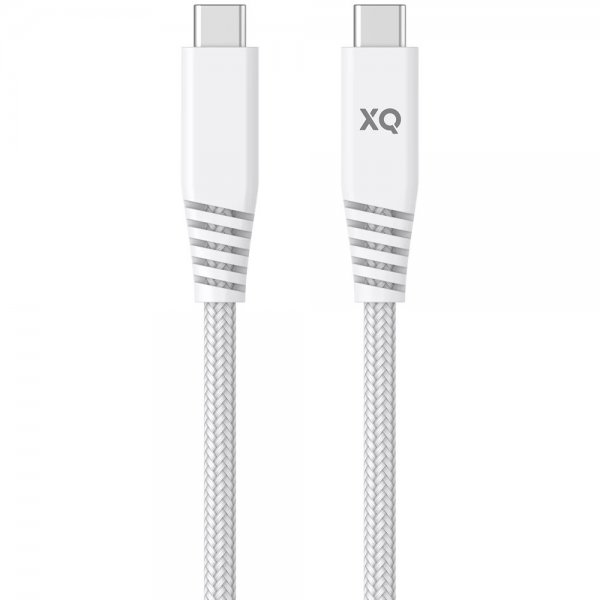 Xqisit punottu latauskaapeli USB-C–USB-C 3.1 2m valkoinen