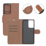 Motorola Edge 50 Fusion -kotelo jalustalla, ruskea