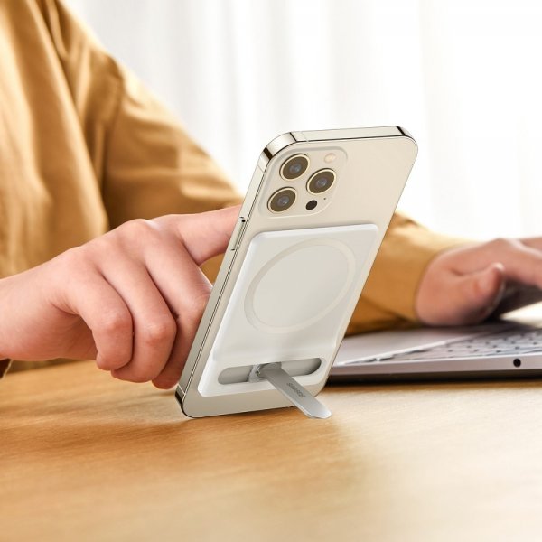 Baseus Taitettava magneettikiinnike MagSafe Valkoinen