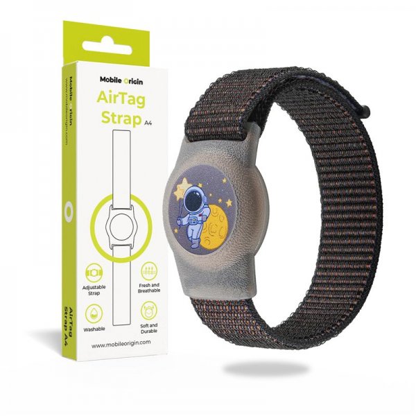 Mobile Origin AirTag-ranneke, nylon, astronautti