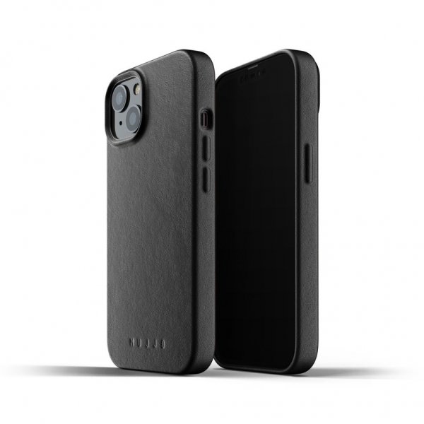 Mujjo iPhone 13 -kuori, täysnahkainen, musta