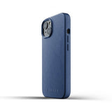 Mujjo iPhone 13 -kuori, täysnahkakotelo Monaco Blue
