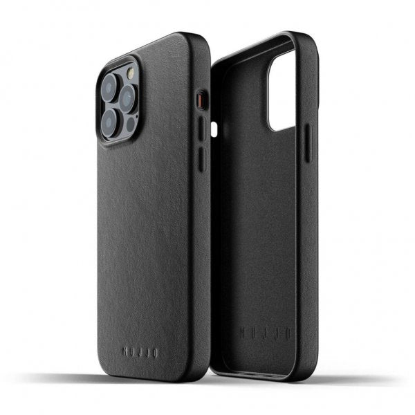 Mujjo iPhone 13 Pro Max -kotelo, täysnahkainen, musta