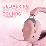 Deltaco Gaming PH85 Stereo -pelikuulokkeet, vaaleanpunainen